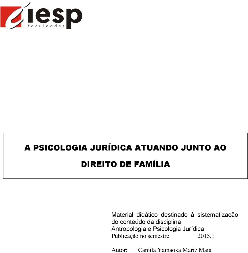 conteúdo da disciplina Antropologia e Psicologia