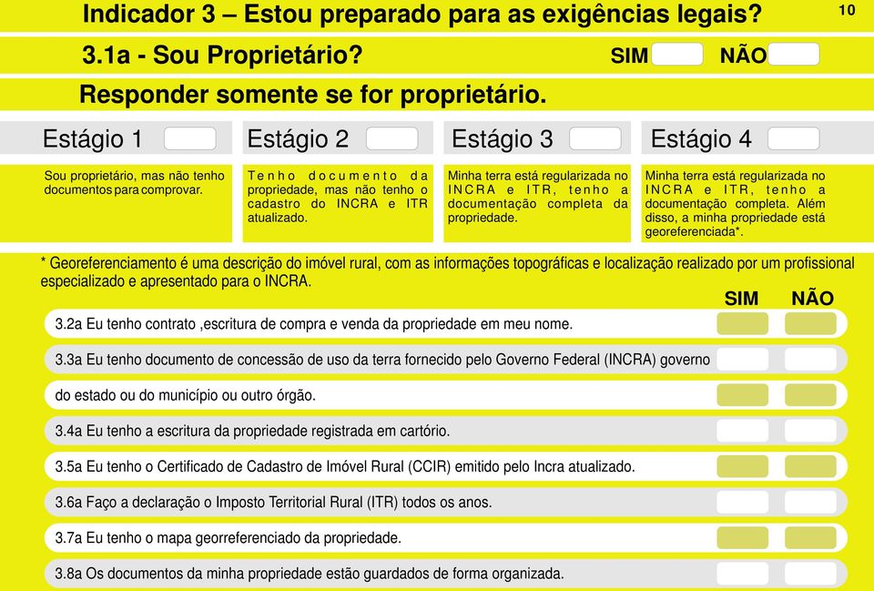 Minha terra está regularizada no I N C R A e I T R, t e n h o a documentação completa. Além disso, a minha propriedade está georeferenciada*.