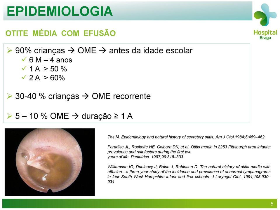 Otitis media in 2253 Pittsburgh area infants: prevalence and risk factors during the first two years of life. Pediatrics.