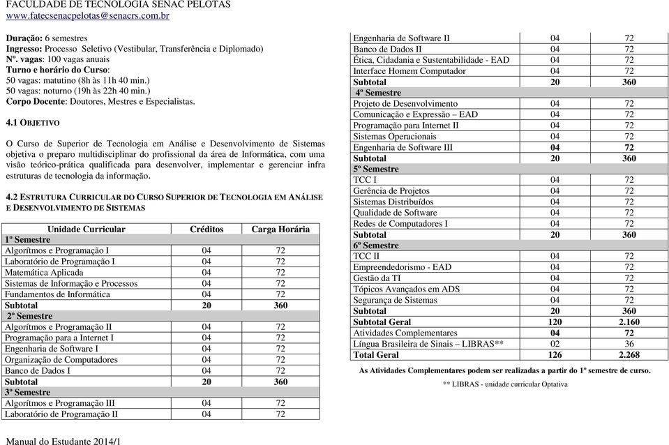 min.) Corpo Docente: Doutores, Mestres e Especialistas. 4.