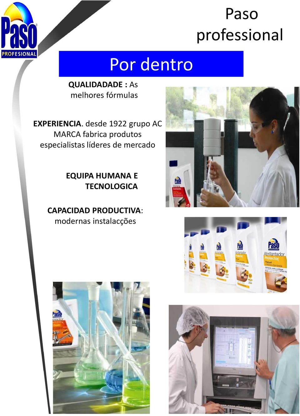 desde 1922 grupo AC MARCA fabrica produtos especialistas