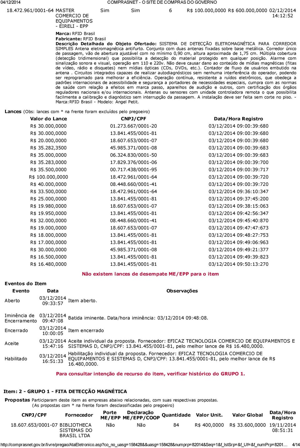 antifurto. Conjunto com duas antenas fixadas sobre base metálica. Corredor único de passagem, vão de abertura ajustável com no mínimo 0,90 cm, altura aproximada de 1,75 cm.