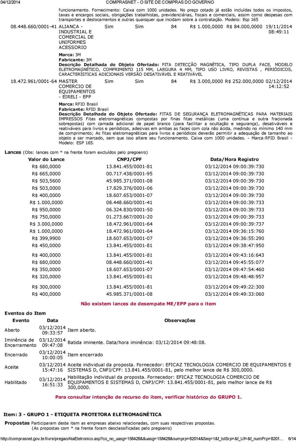 outras quaisquer que incidam sobre a contratação. Modelo: Esp 165 Sim Sim 84 R$ 1.000,0000 R$ 84.