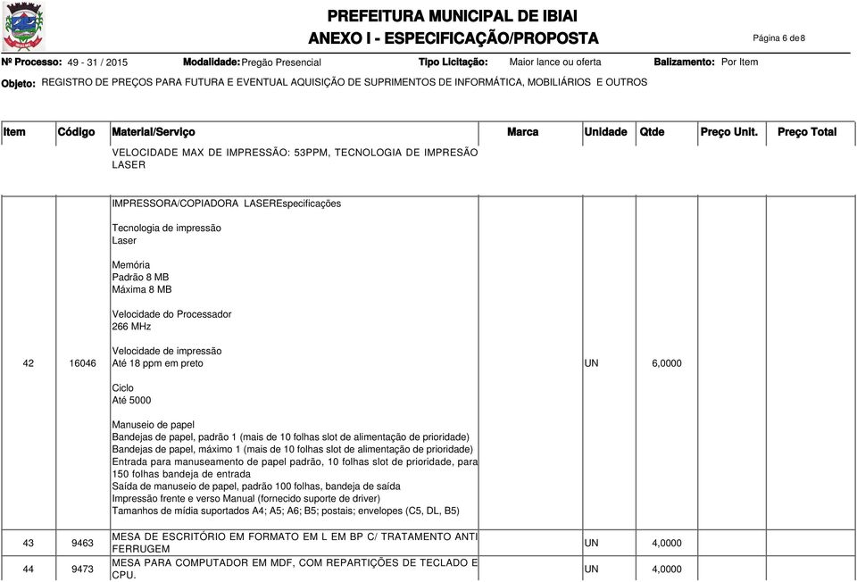 Bandejas de papel, máximo 1 (mais de 10 folhas slot de alimentação de prioridade) Entrada para manuseamento de papel padrão, 10 folhas slot de prioridade, para 150 folhas bandeja de entrada Saída de