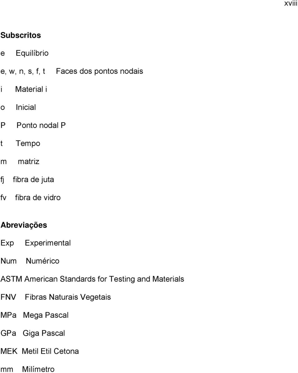 Exp Num Experimental Numérico ASTM American Standards for Testing and Materials FNV