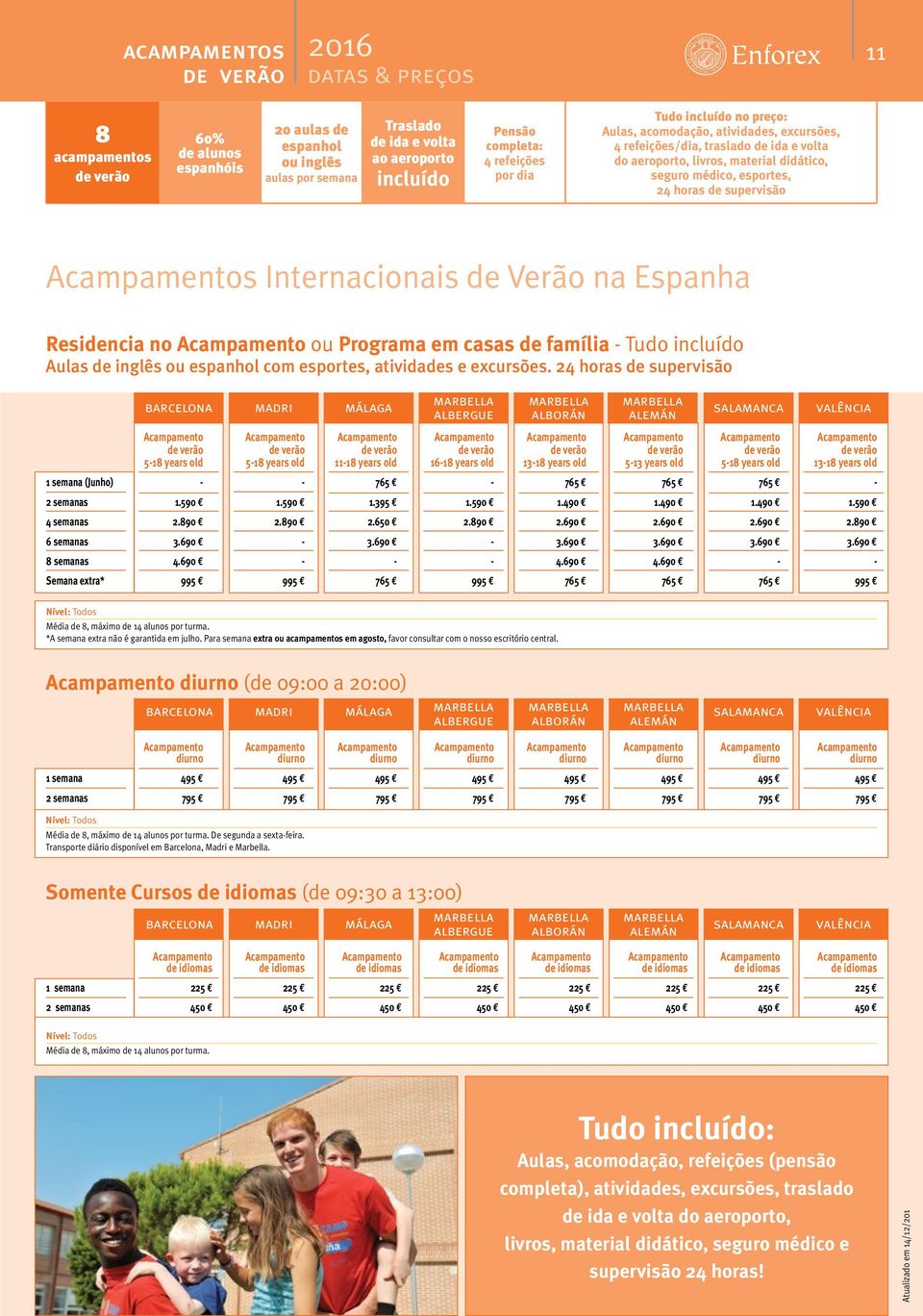 s Internacionais de Verão na Espanha Residencia no ou Programa em casas de família - Tudo incluído Aulas de inglês ou espanhol com esportes, atividades e excursões.