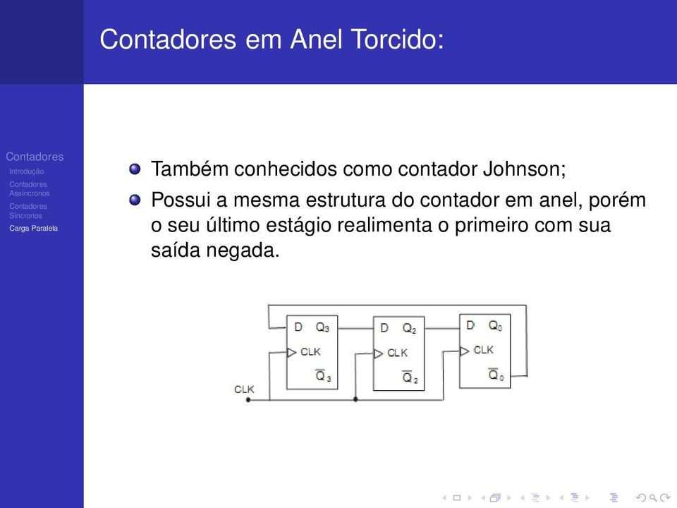 do contador em anel, porém o seu último