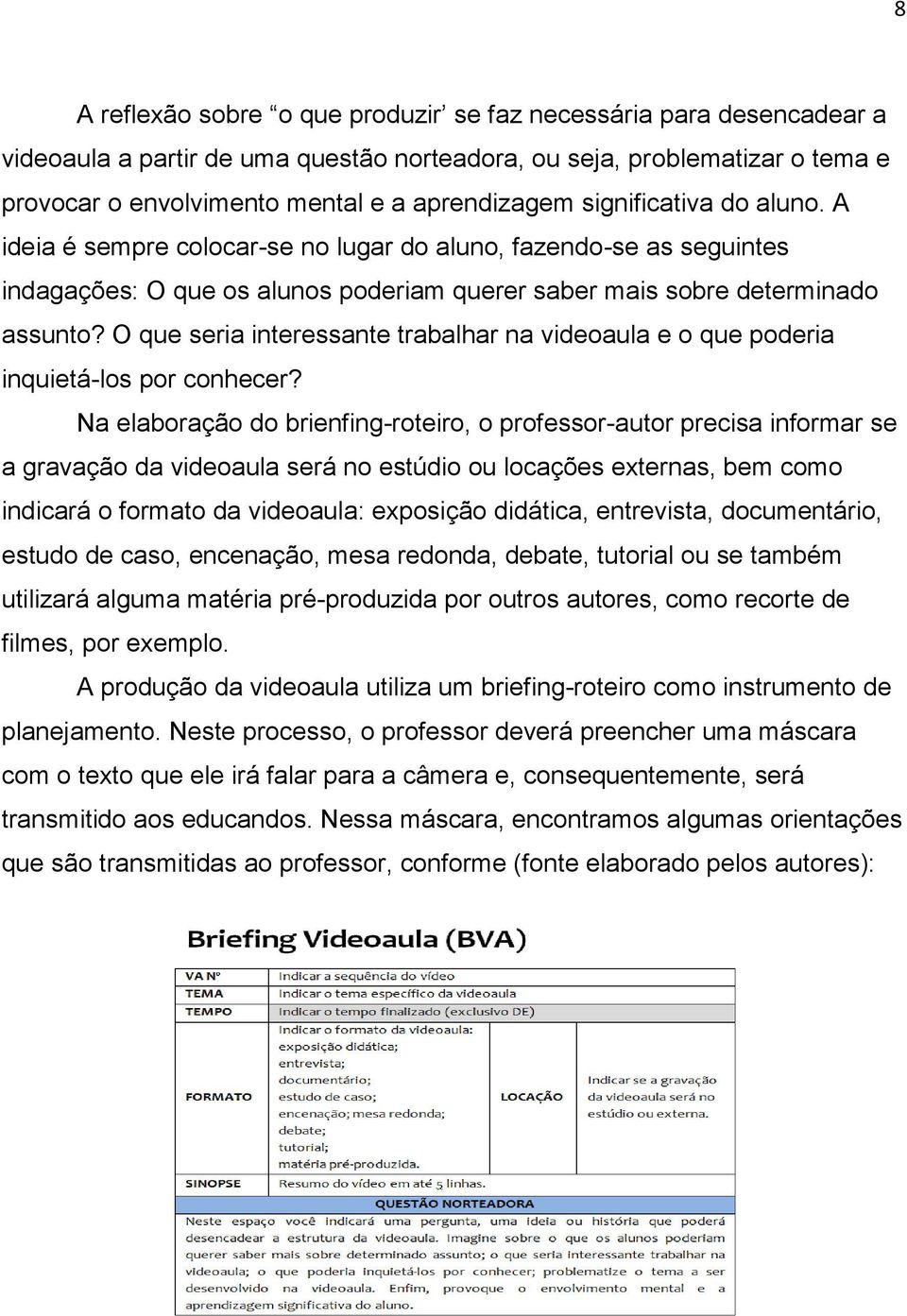 O que seria interessante trabalhar na videoaula e o que poderia inquietá-los por conhecer?