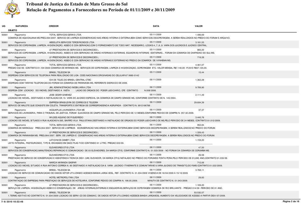 181,53 SERVICOS DE COPEIRAGEM, LIMPEZA, HIGIENIZAÇÃO, ASSEIO E CON-SERVACAO,COM O FORNECIMENTO DE TODO MAT. NECESSARIO, LOCAIS:4.,7.,8.,9. VARA DOS JUIZADOS E JUIZADO CENTRAL.