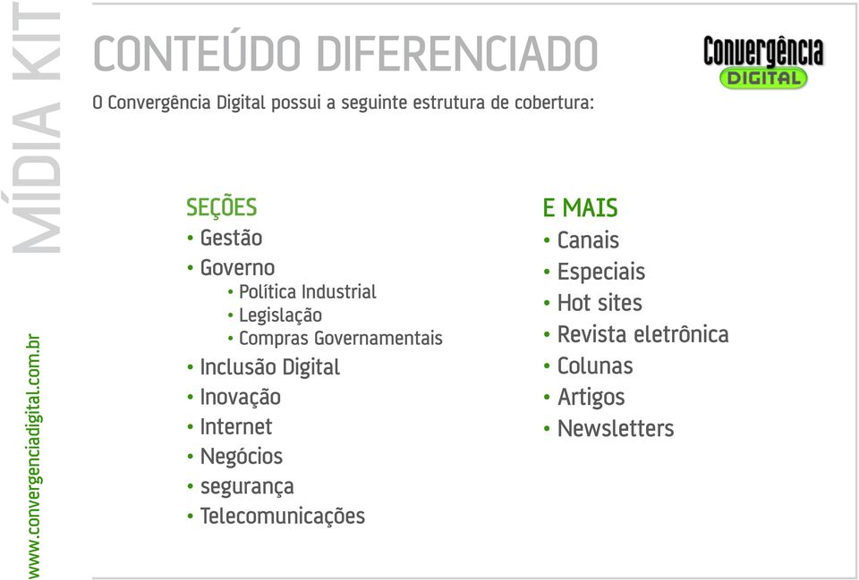 Governamentais Inclusão Digital Inovação Internet Negócios segurança