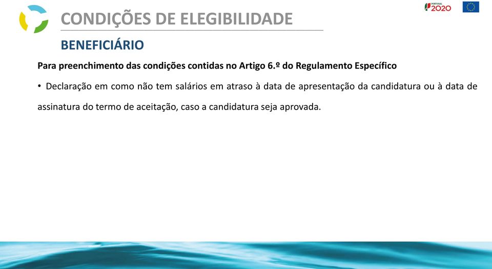 salários em atraso à data de apresentação da candidatura ou à