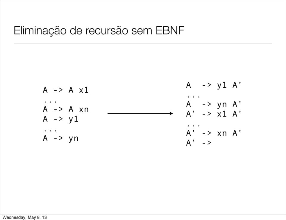 .. A -> yn A -> y A.