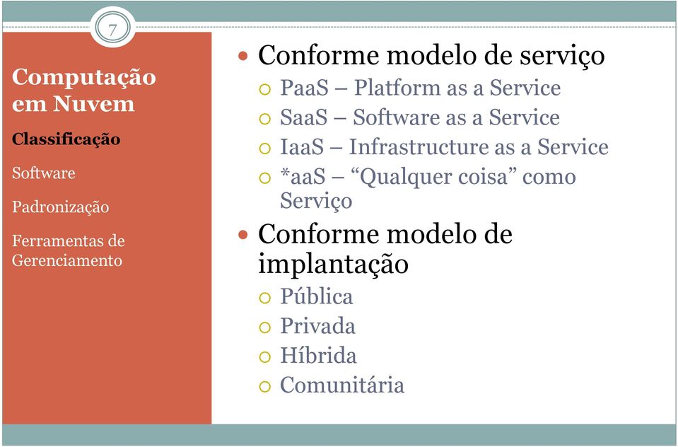 Software as a Service IaaS Infrastructure as a Service *aas Qualquer coisa