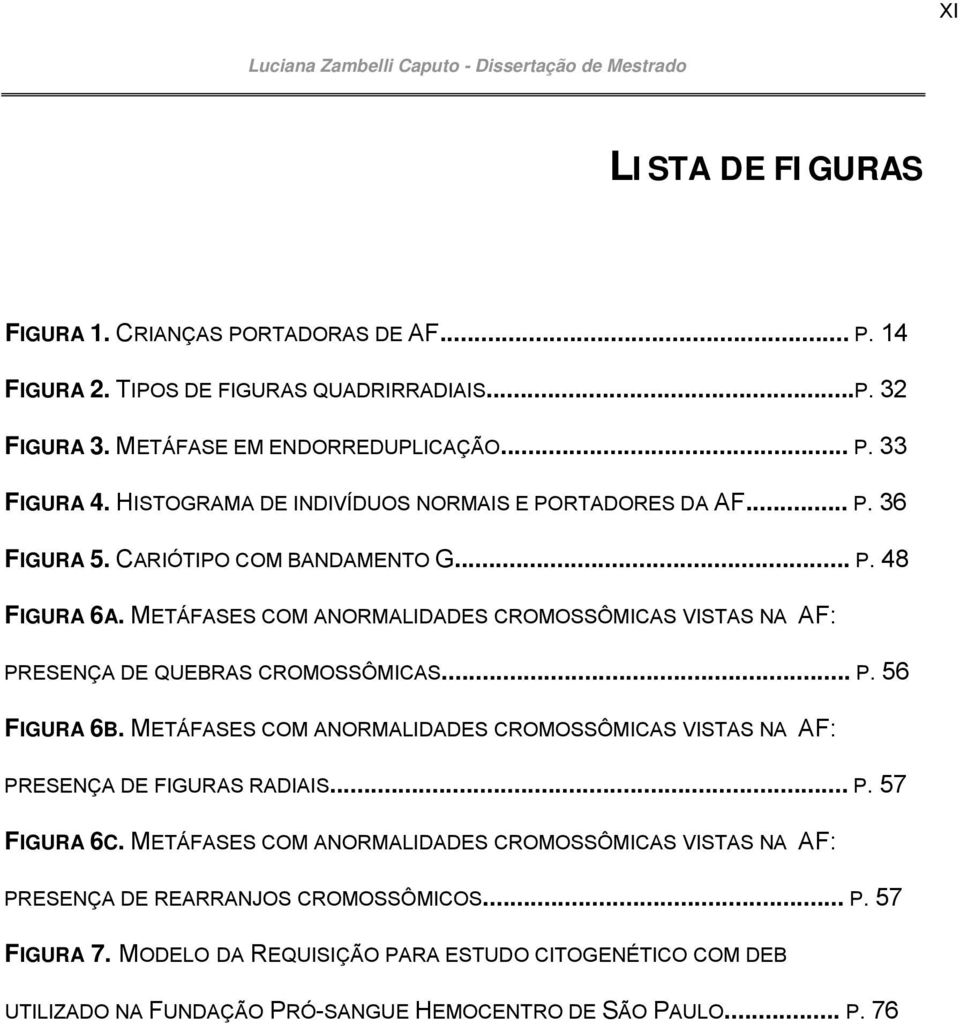 METÁFASES COM ANORMALIDADES CROMOSSÔMICAS VISTAS NA AF: PRESENÇA DE QUEBRAS CROMOSSÔMICAS... P. 56 FIGURA 6B.