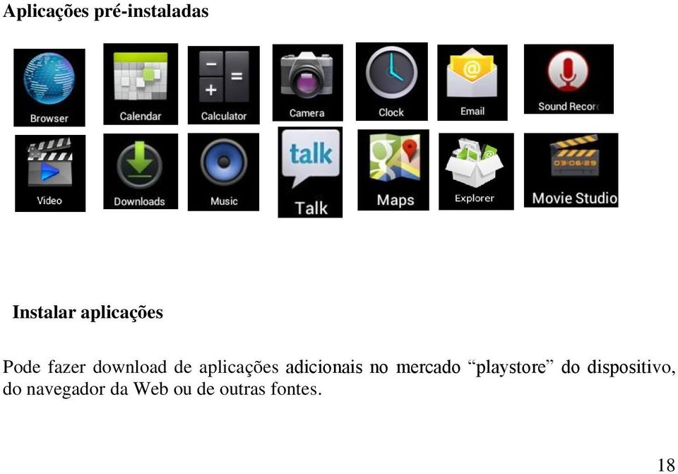 aplicações adicionais no mercado playstore