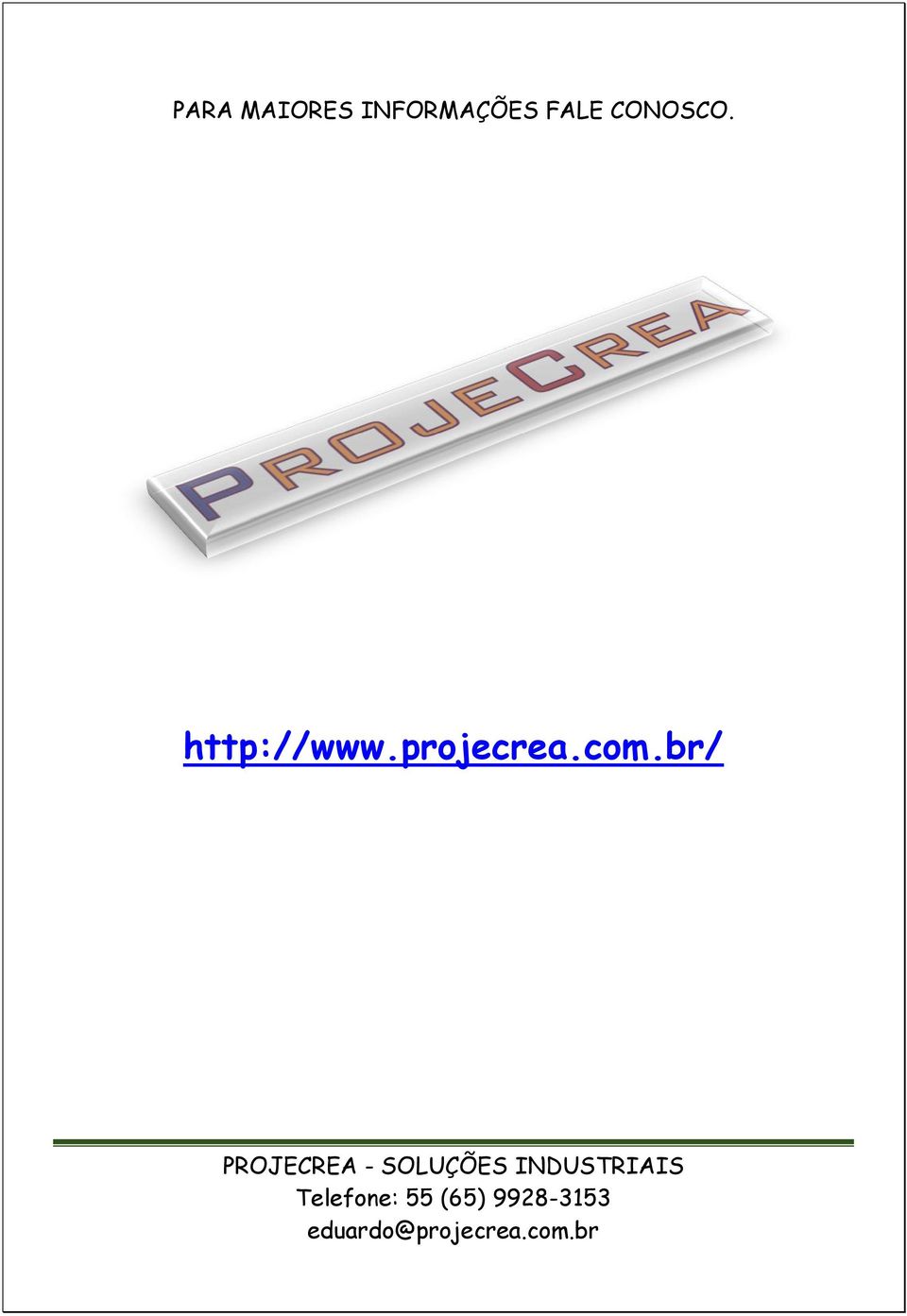 br/ PROJECREA - SOLUÇÕES INDUSTRIAIS