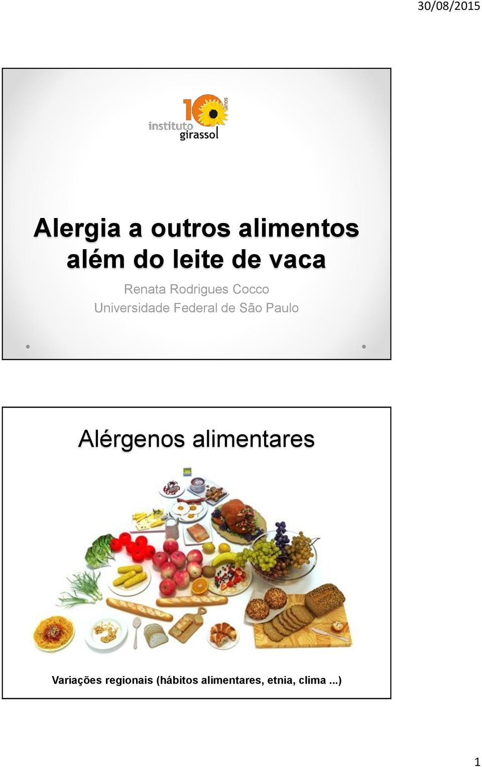 Federal de São Paulo Alérgenos alimentares