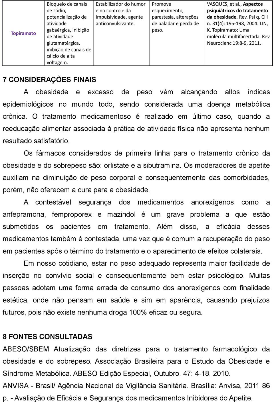 Topiramato: Uma molécula multifacertada. Rev Neurocienc 19:8-9, 2011.