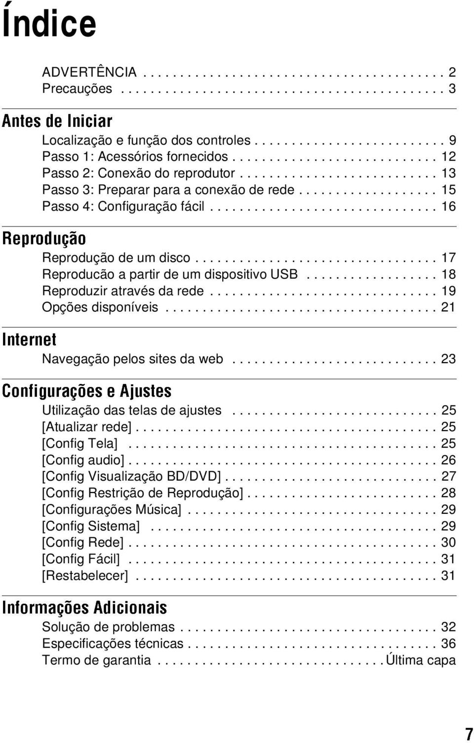 .............................. 16 Rprodução Rprodução d um disco................................. 17 Rproducão a partir d um dispositivo USB.................. 18 Rproduzir através da rd.