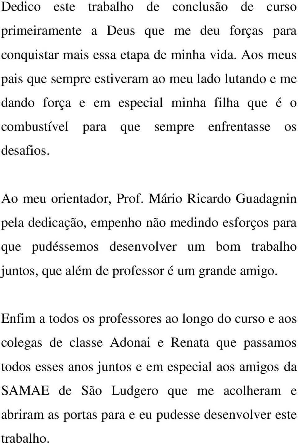 Mário Ricardo Guadagnin pela dedicação, empenho não medindo esforços para que pudéssemos desenvolver um bom trabalho juntos, que além de professor é um grande amigo.