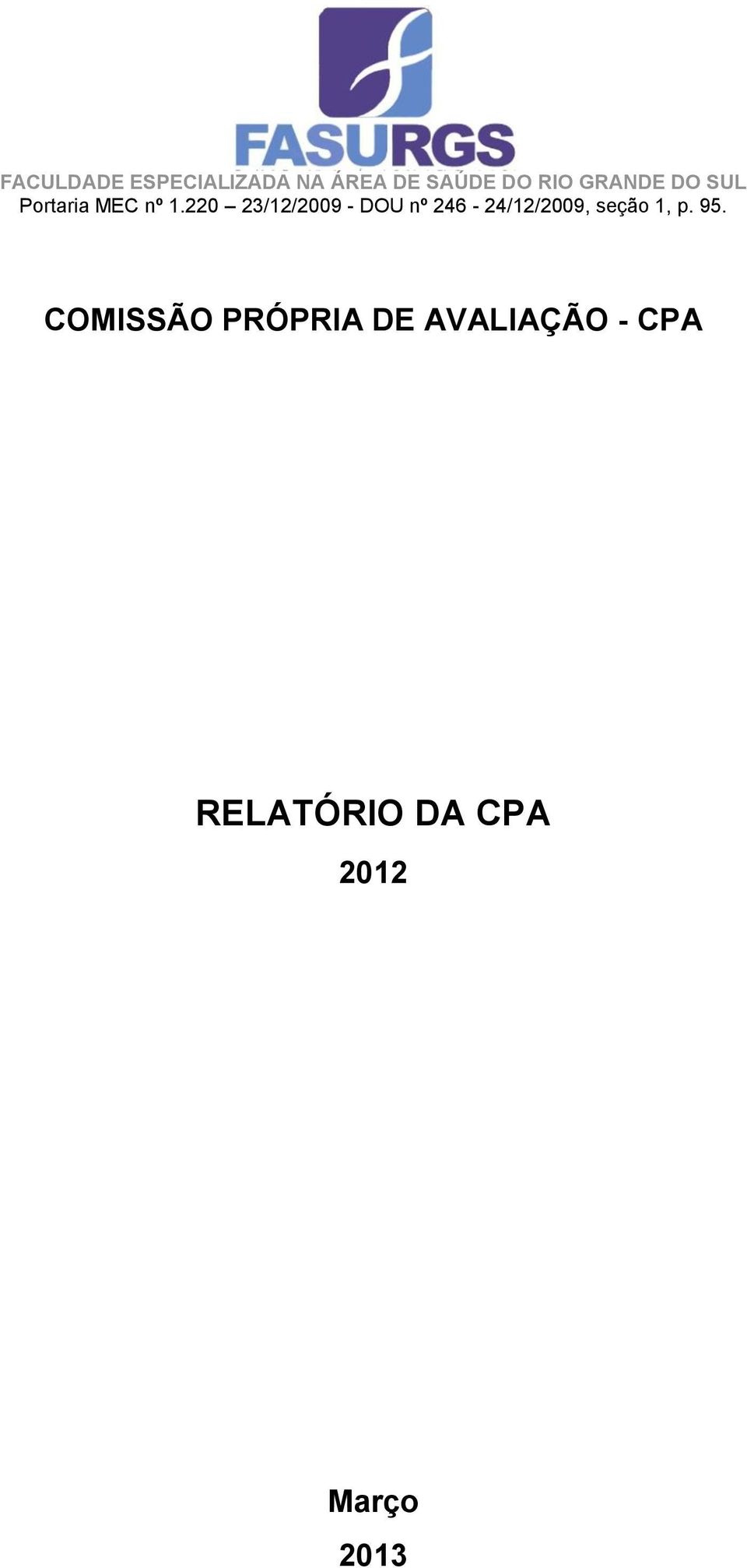 CPA RELATÓRIO DA