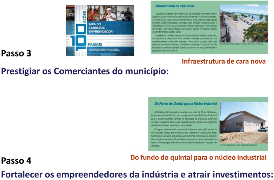 para o núcleo industrial Passo 4 Fortalecer os