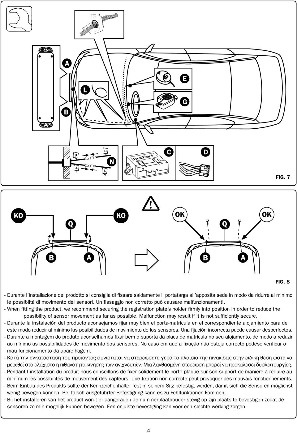 Un fissaggio non corretto può causare malfunzionamenti.