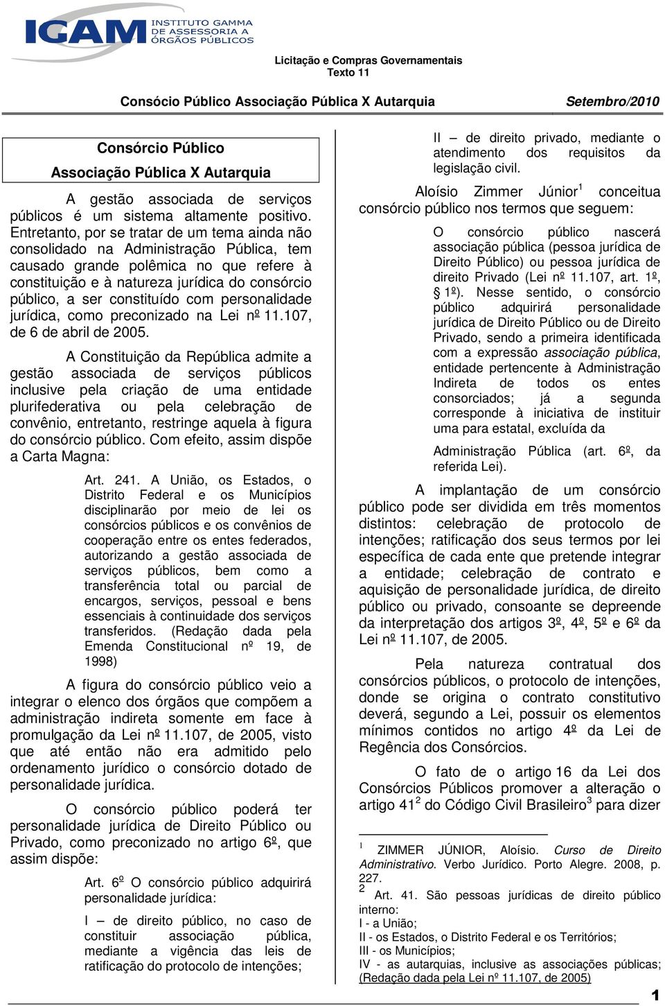 constituído com personalidade jurídica, como preconizado na Lei nº 11.107, de 6 de abril de 2005.