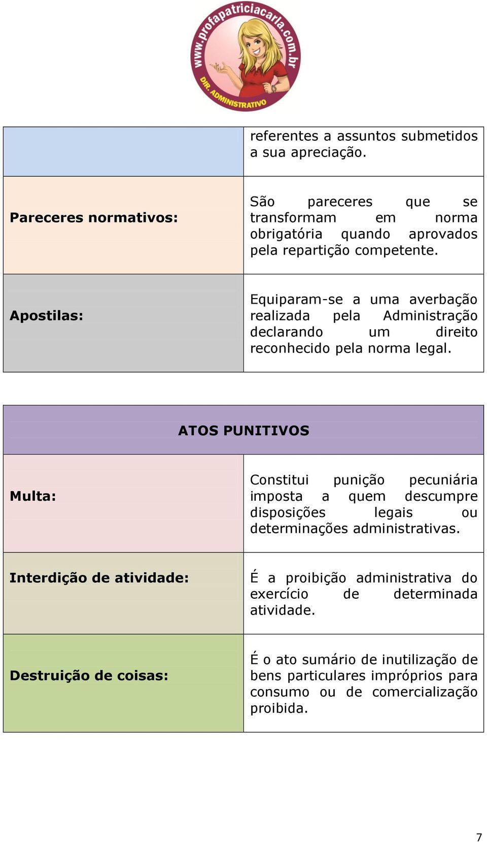 Apostilas: Equiparam-se a uma averbação realizada pela Administração declarando um direito reconhecido pela norma legal.