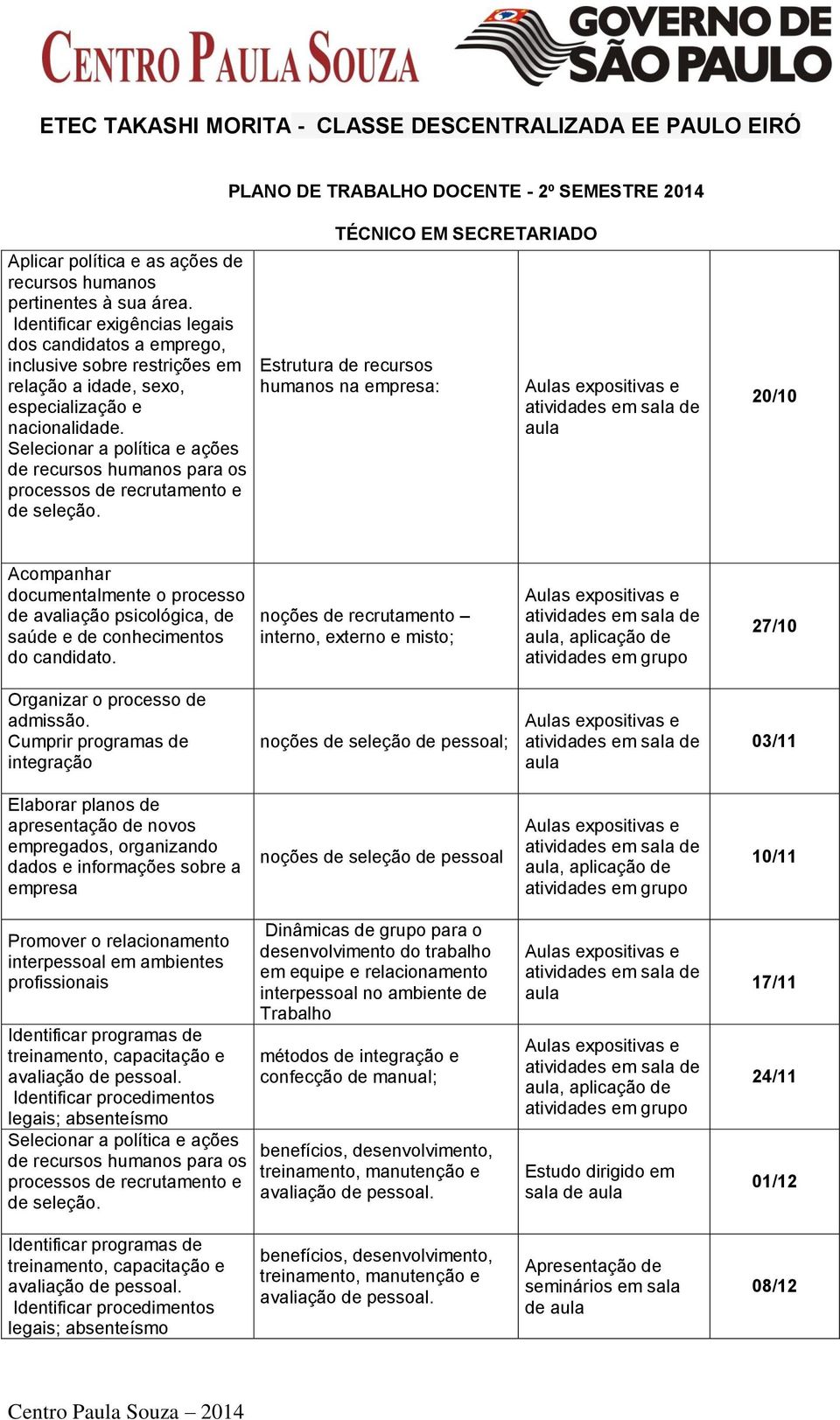 Selecionar a política e ações de recursos humanos para os processos de recrutamento e de seleção.