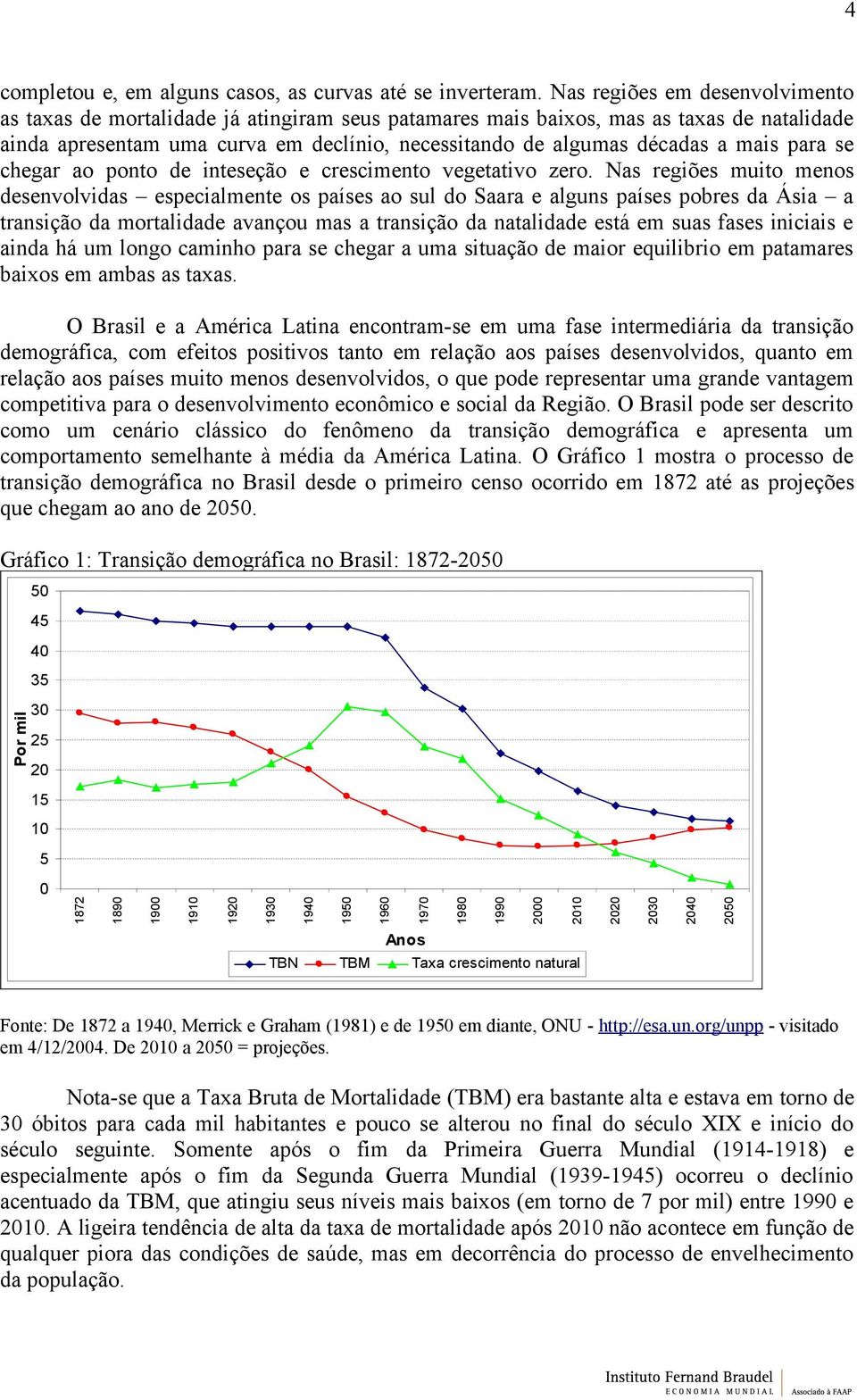 mais para se chegar ao ponto de inteseção e crescimento vegetativo zero.