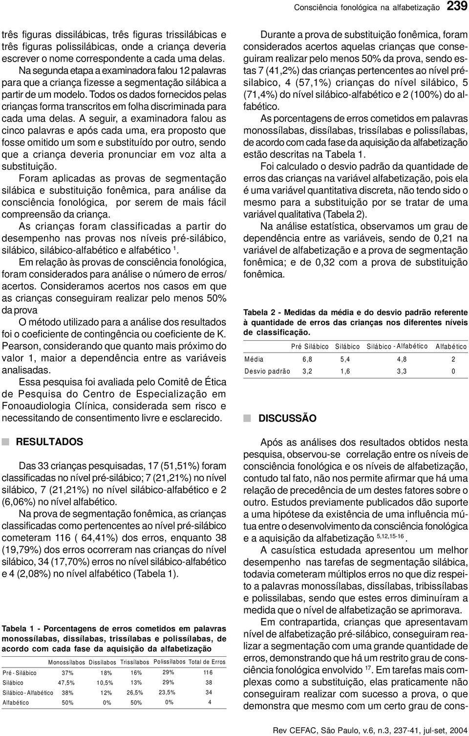 Todos os dados fornecidos pelas crianças forma transcritos em folha discriminada para cada uma delas.