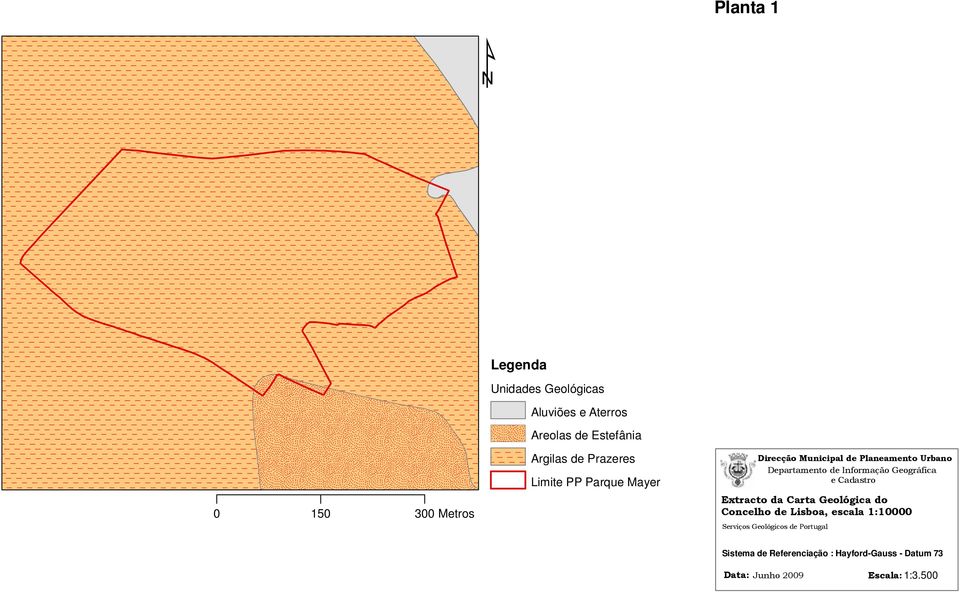 Informação Geográfica e Cadastro Extracto da Carta Geológica do Concelho de Lisboa, escala 1:10000