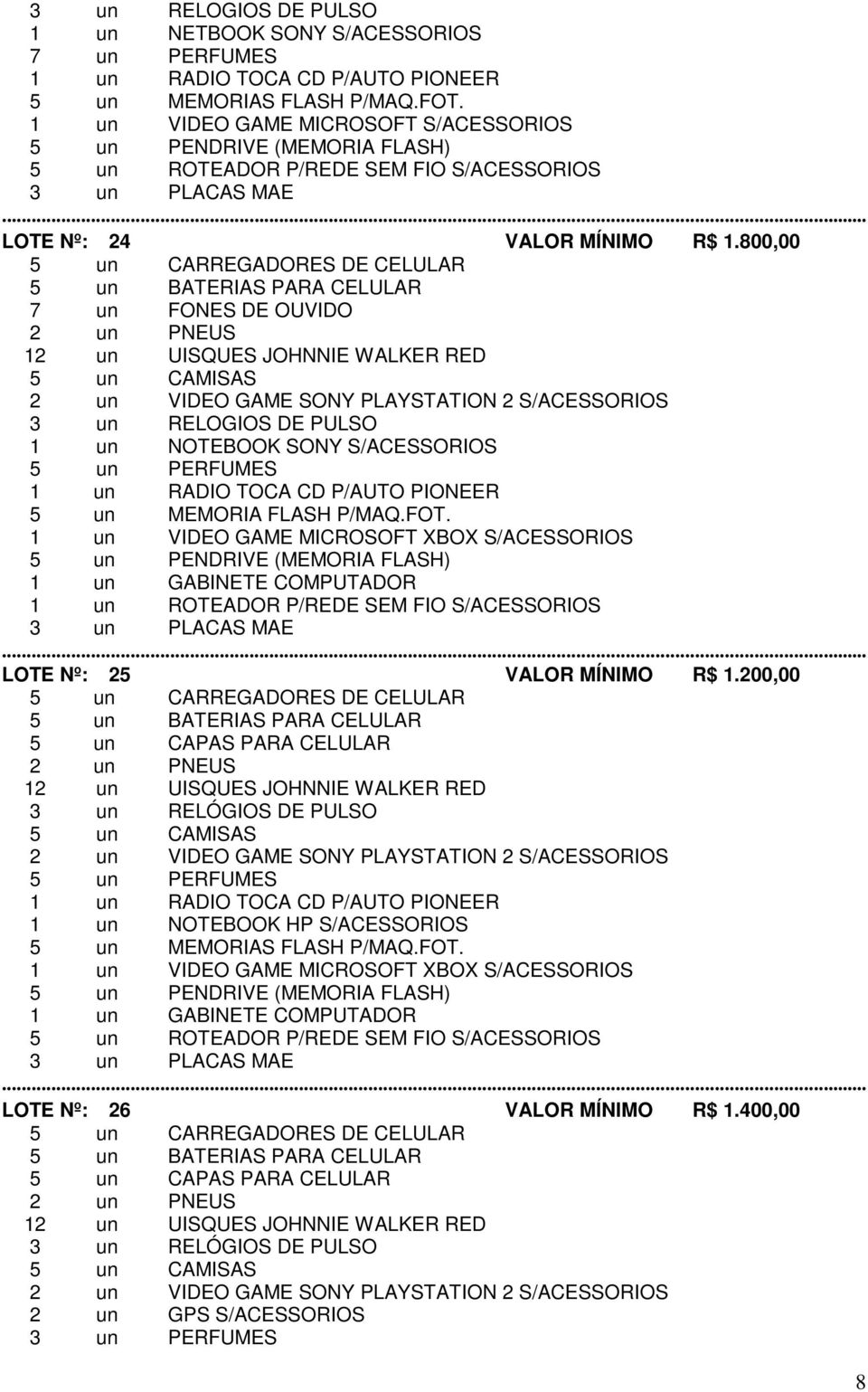 (MEMORIA FLASH) 1 un GABINETE COMPUTADOR 1 un ROTEADOR P/REDE SEM FIO S/ACESSORIOS LOTE Nº: 25 VALOR MÍNIMO R$ 1.