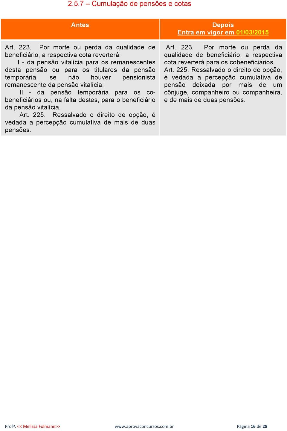 pensionista remanescente da pensão vitalícia; II - da pensão temporária para os cobeneficiários ou, na falta destes, para o beneficiário da pensão vitalícia. Art. 225.