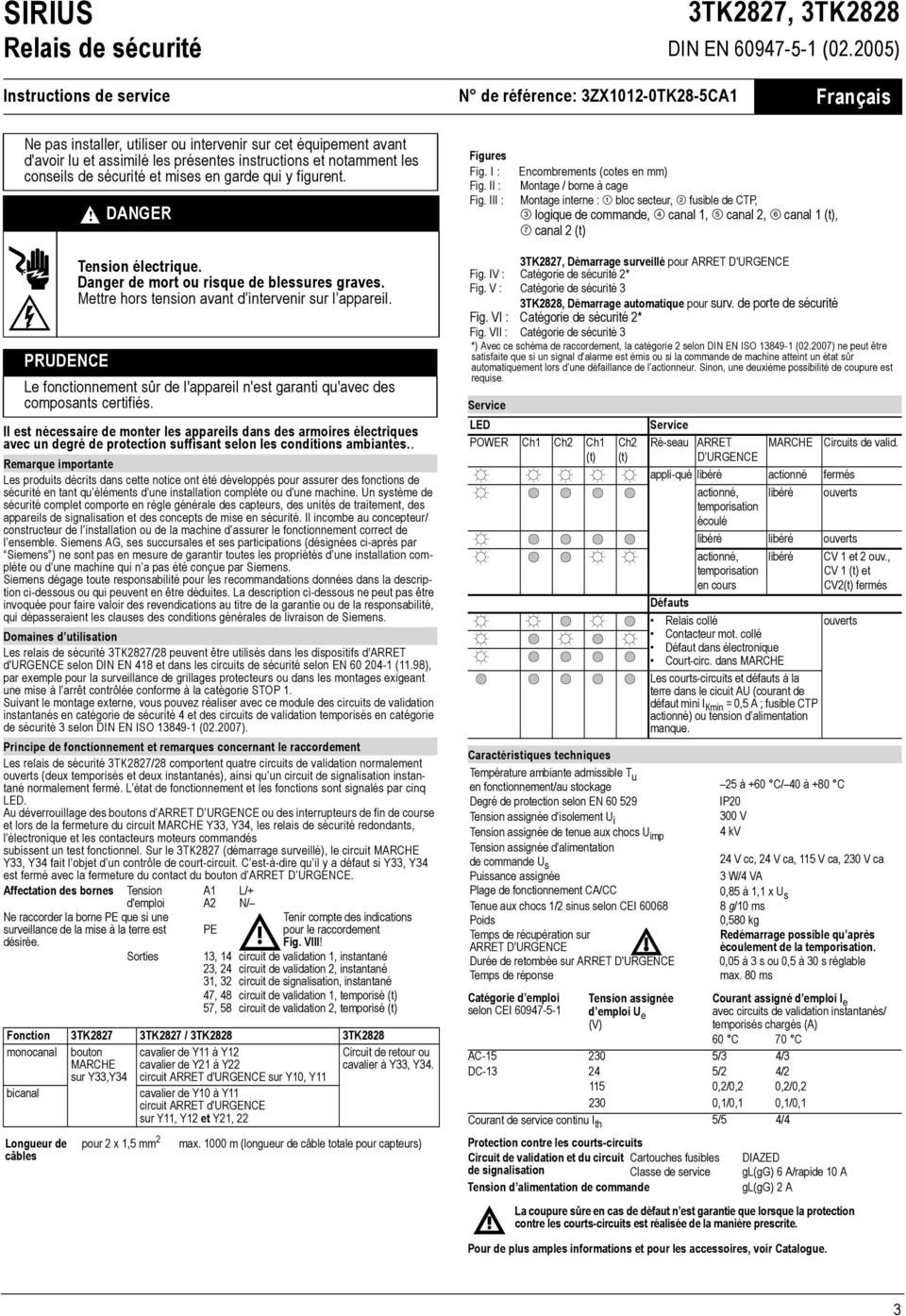 III : Encombrements (cotes en mm) ontage / borne à cage ontage interne : bloc secteur, À fusible de CTP, Á logique de commande, Â canal 1, Ã canal 2, Ä canal 1, Å canal 2 Tension électrique.