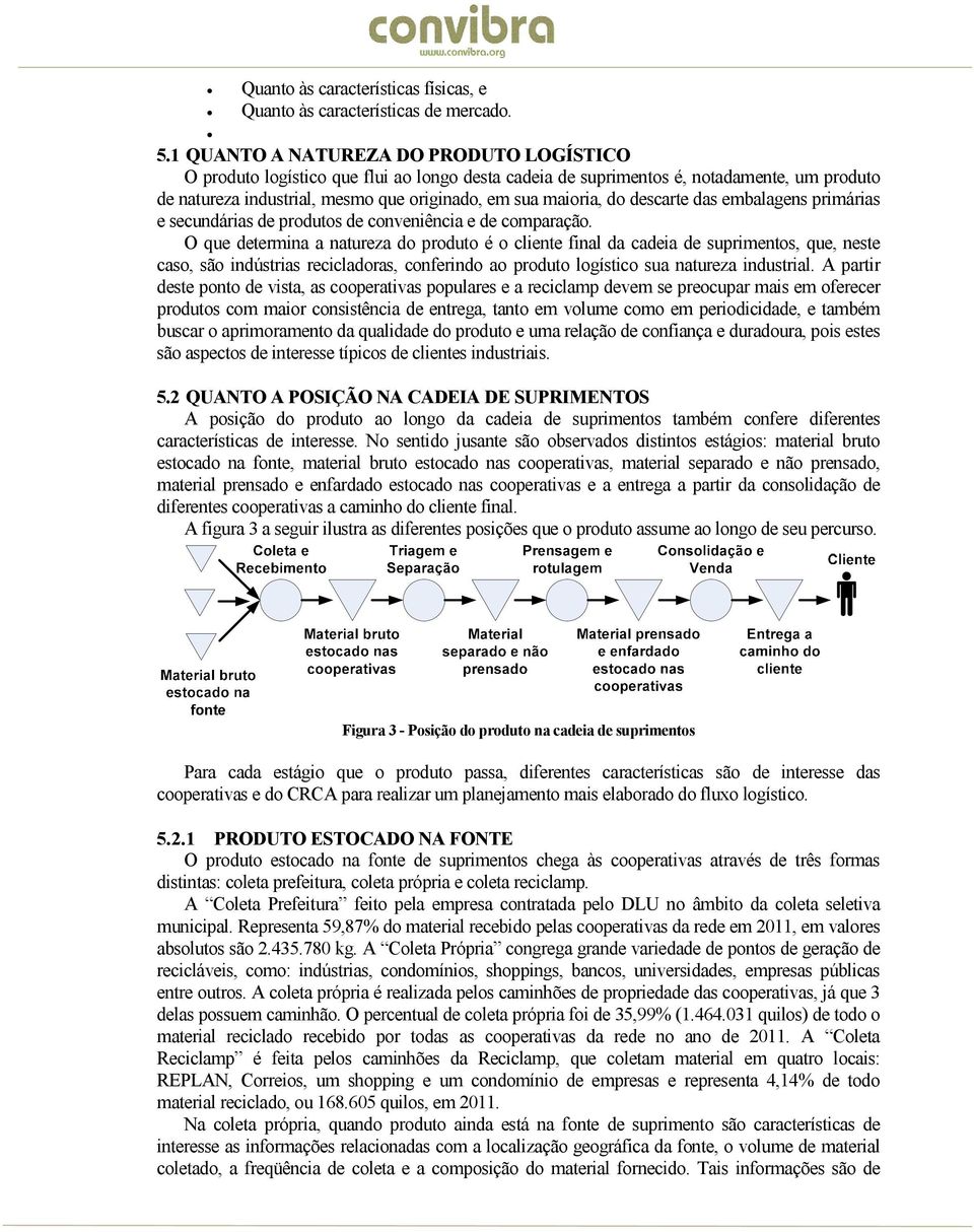 descarte das embalagens primárias e secundárias de produtos de conveniência e de comparação.