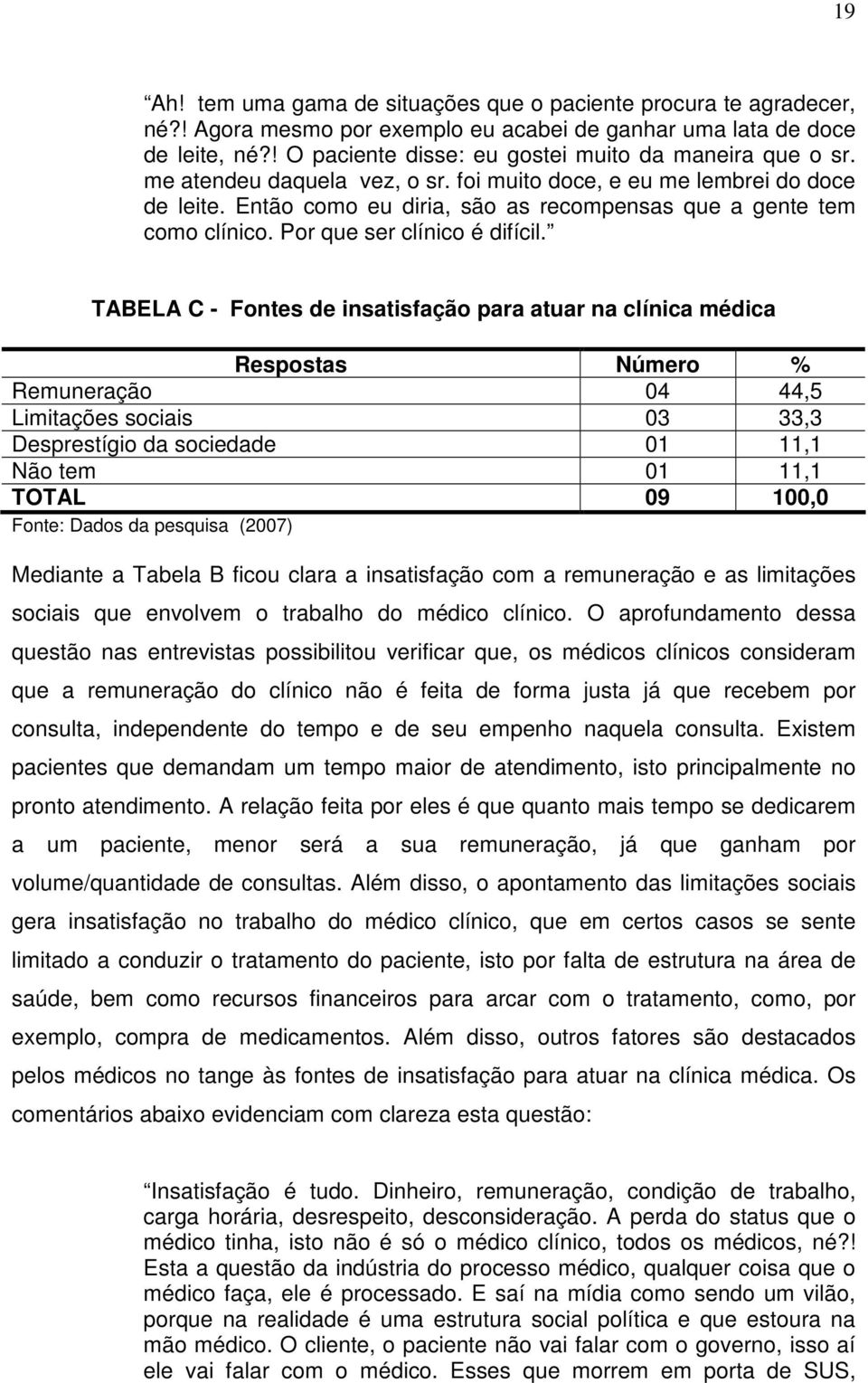 Então como eu diria, são as recompensas que a gente tem como clínico. Por que ser clínico é difícil.