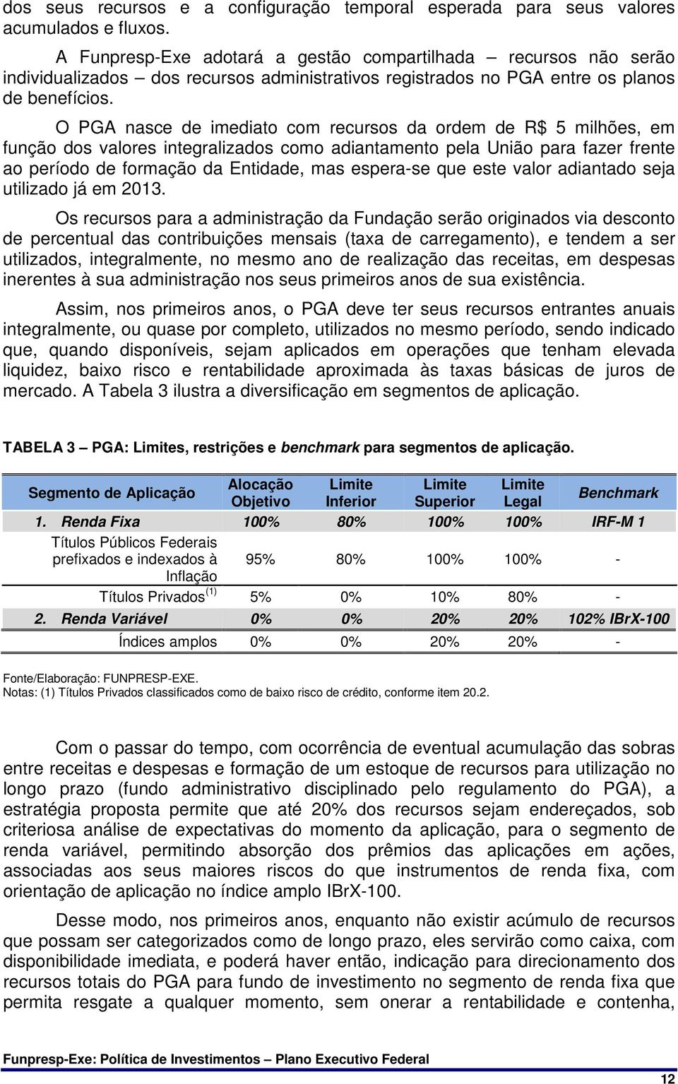 O PGA nasce de imediato com recursos da ordem de R$ 5 milhões, em função dos valores integralizados como adiantamento pela União para fazer frente ao período de formação da Entidade, mas espera-se