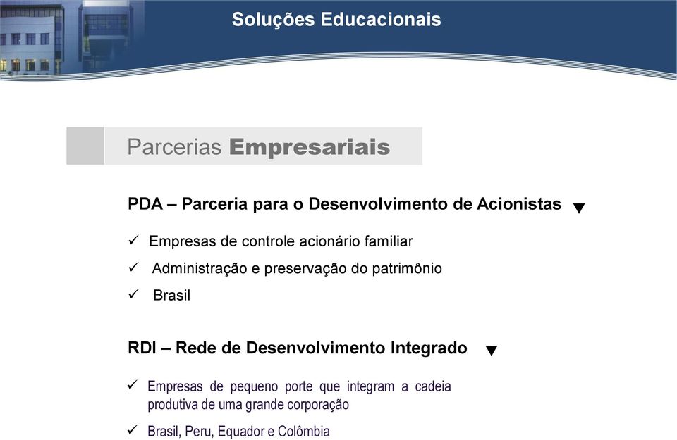 patrimônio Brasil RDI Rede de Desenvolvimento Integrado Empresas de pequeno porte