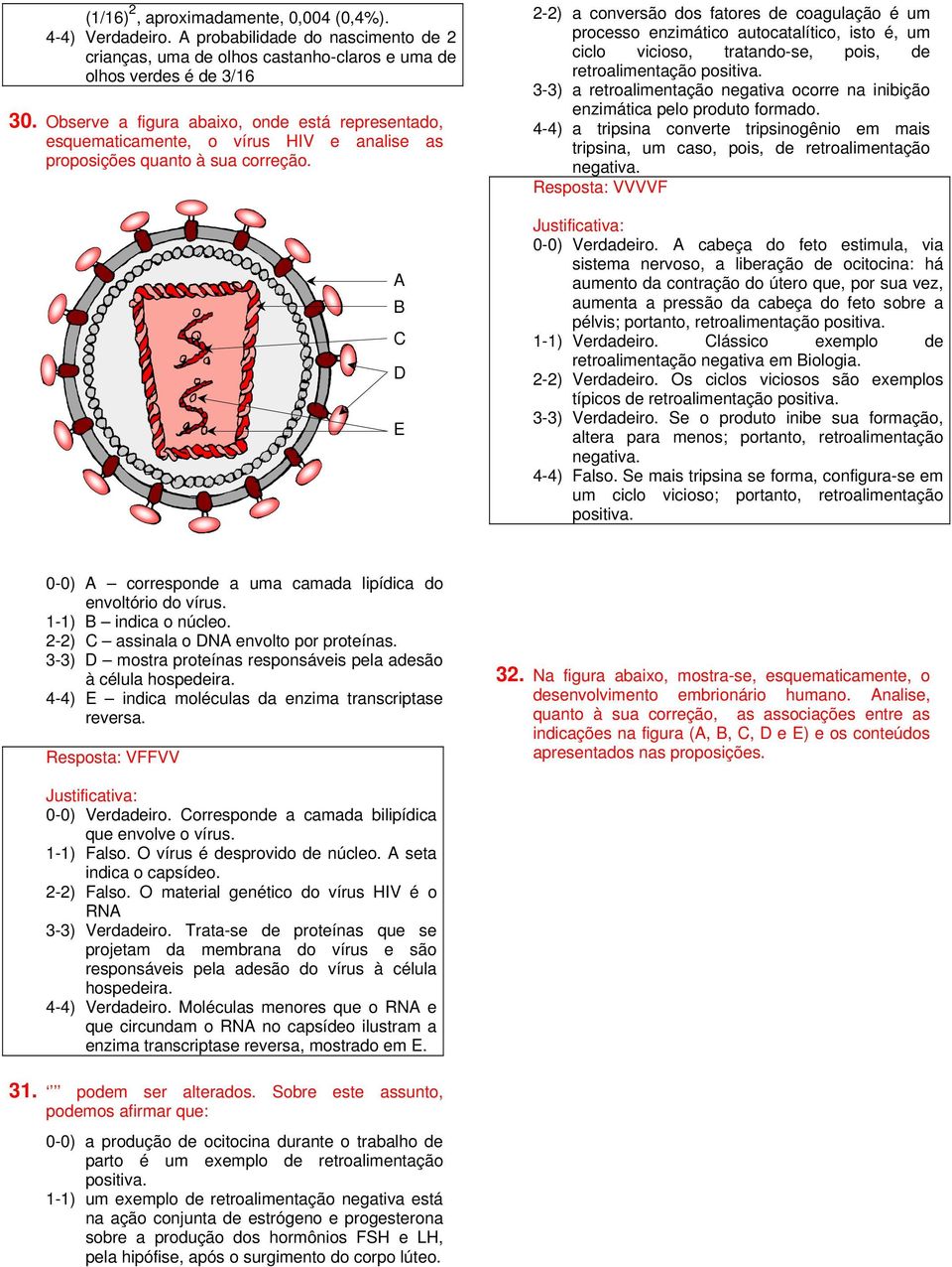 A B C D E 2-2) a conversão dos fatores de coagulação é um processo enzimático autocatalítico, isto é, um ciclo vicioso, tratando-se, pois, de retroalimentação positiva.