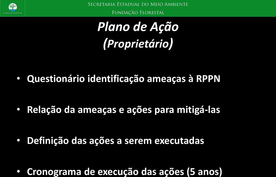 e ações para mitigá-las Definição das ações a