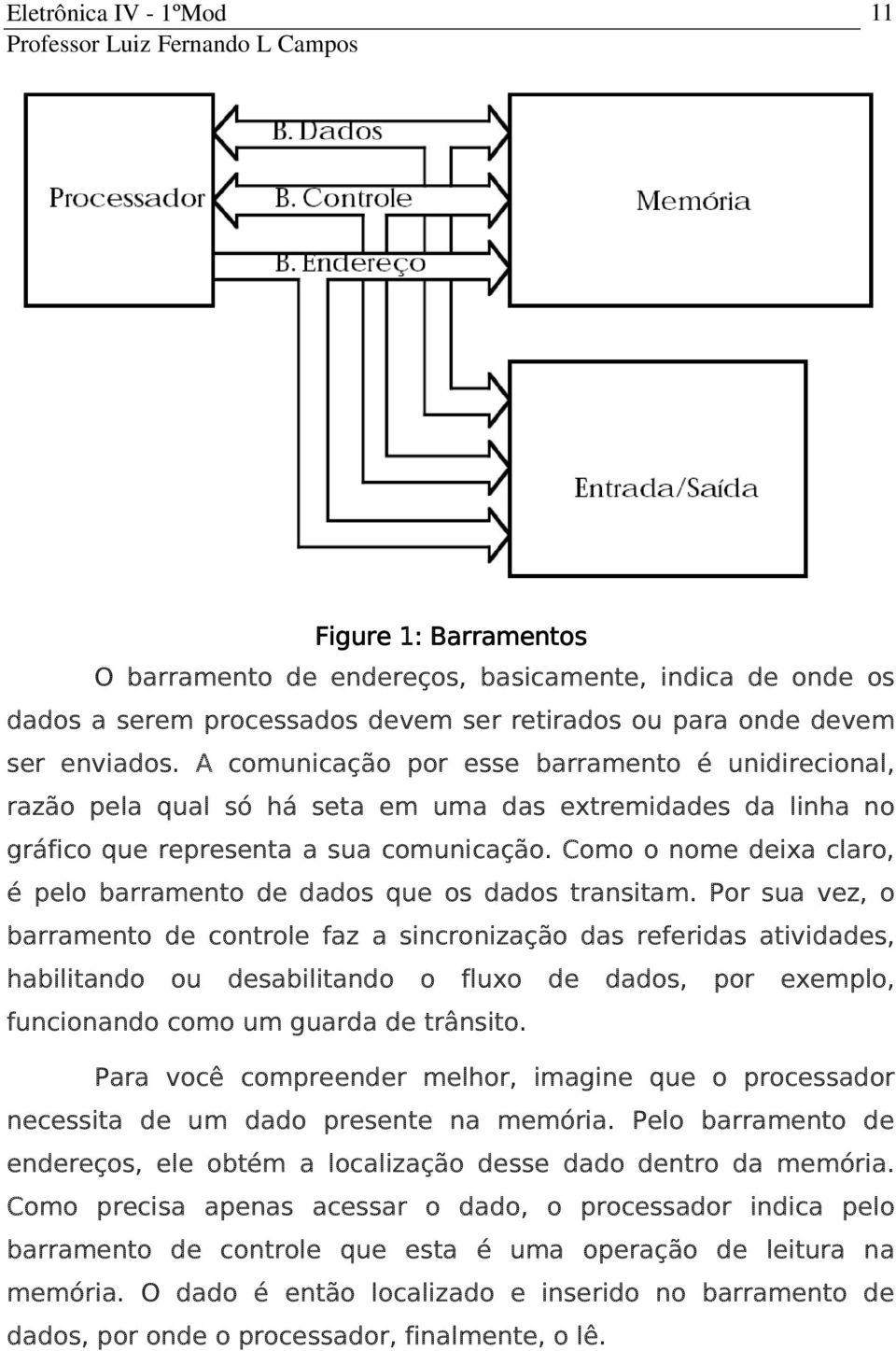 Como o nome deixa claro, é pelo barramento de dados que os dados transitam.