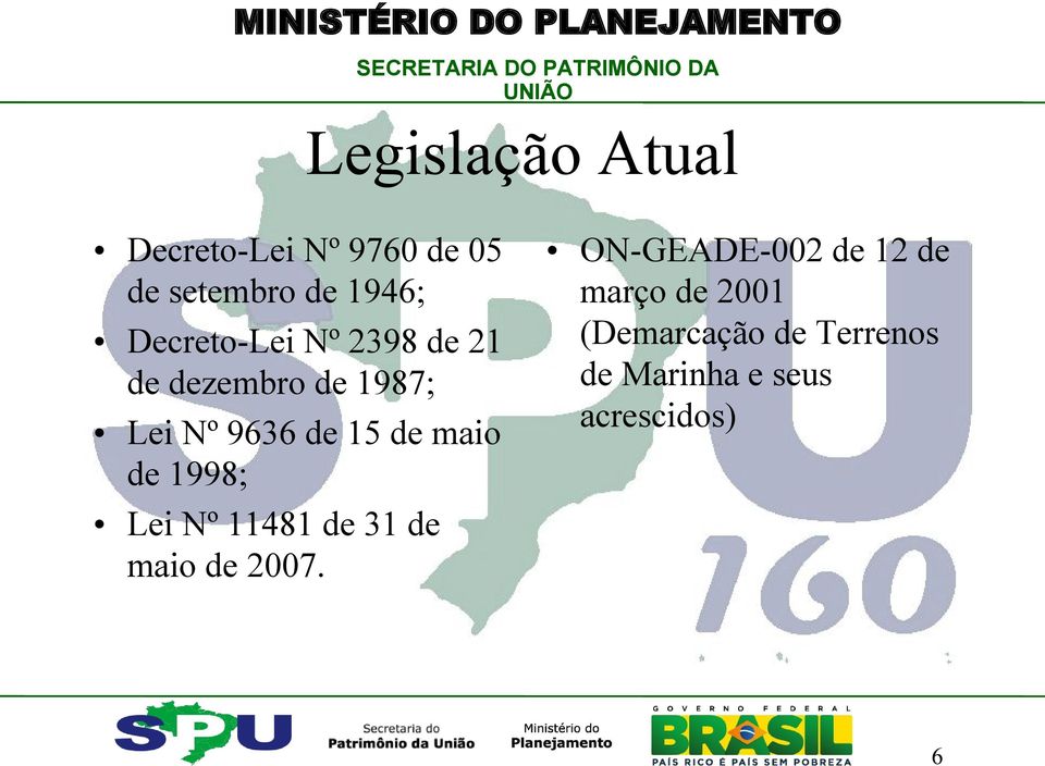 maio de 1998; Lei Nº 11481 de 31 de maio de 2007.