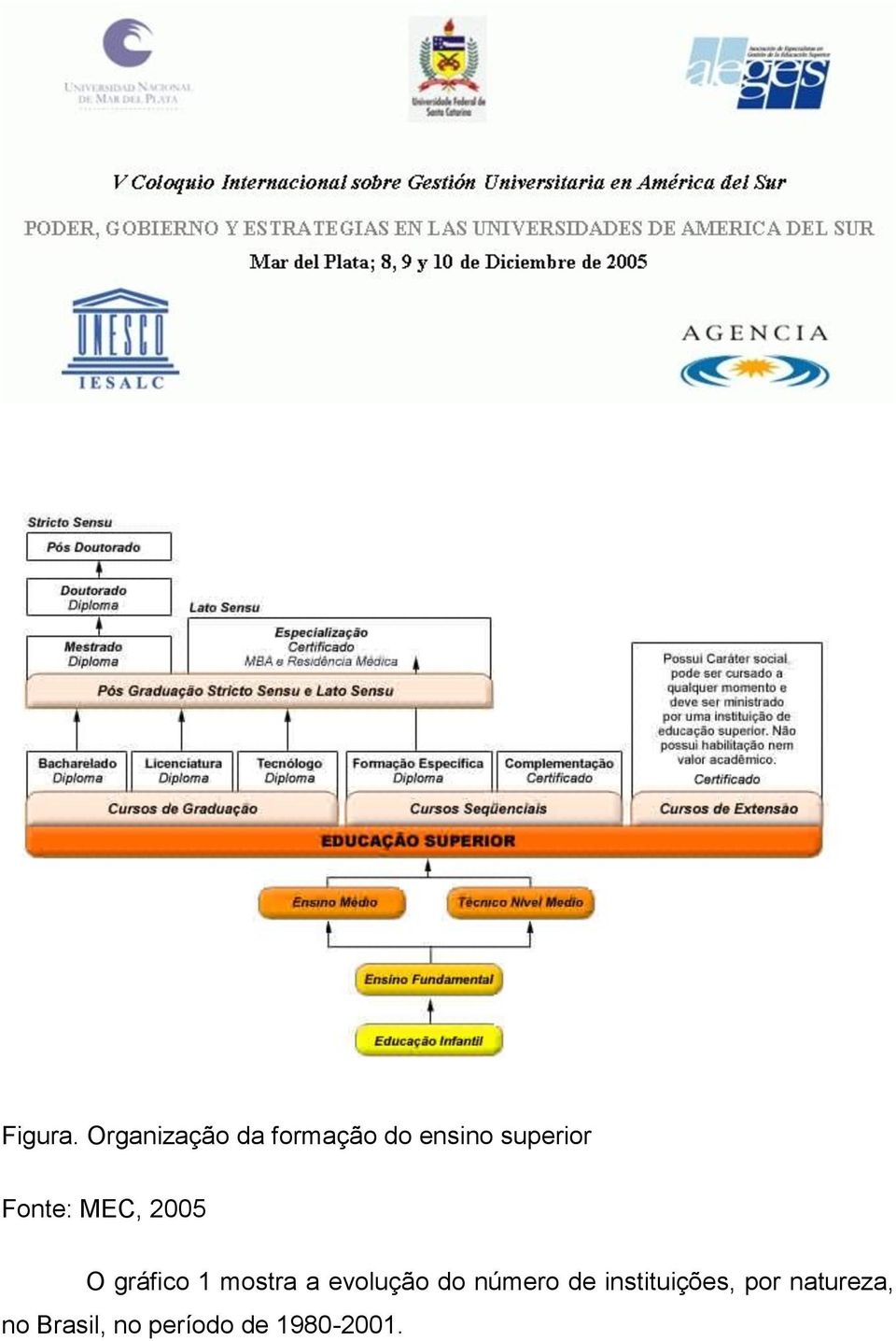 Fonte: MEC, 2005 O gráfico 1 mostra a