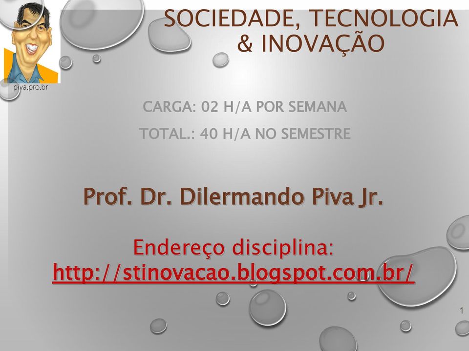 : 40 H/A NO SEMESTRE Prof. Dr.