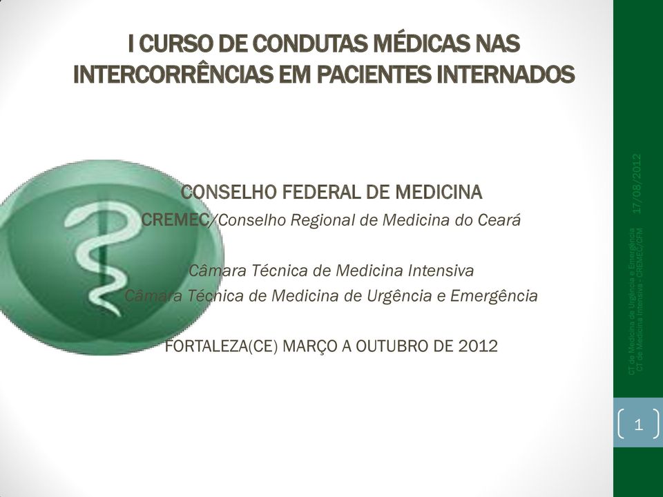 Regional de Medicina do Ceará Câmara Técnica de Medicina Intensiva Câmara