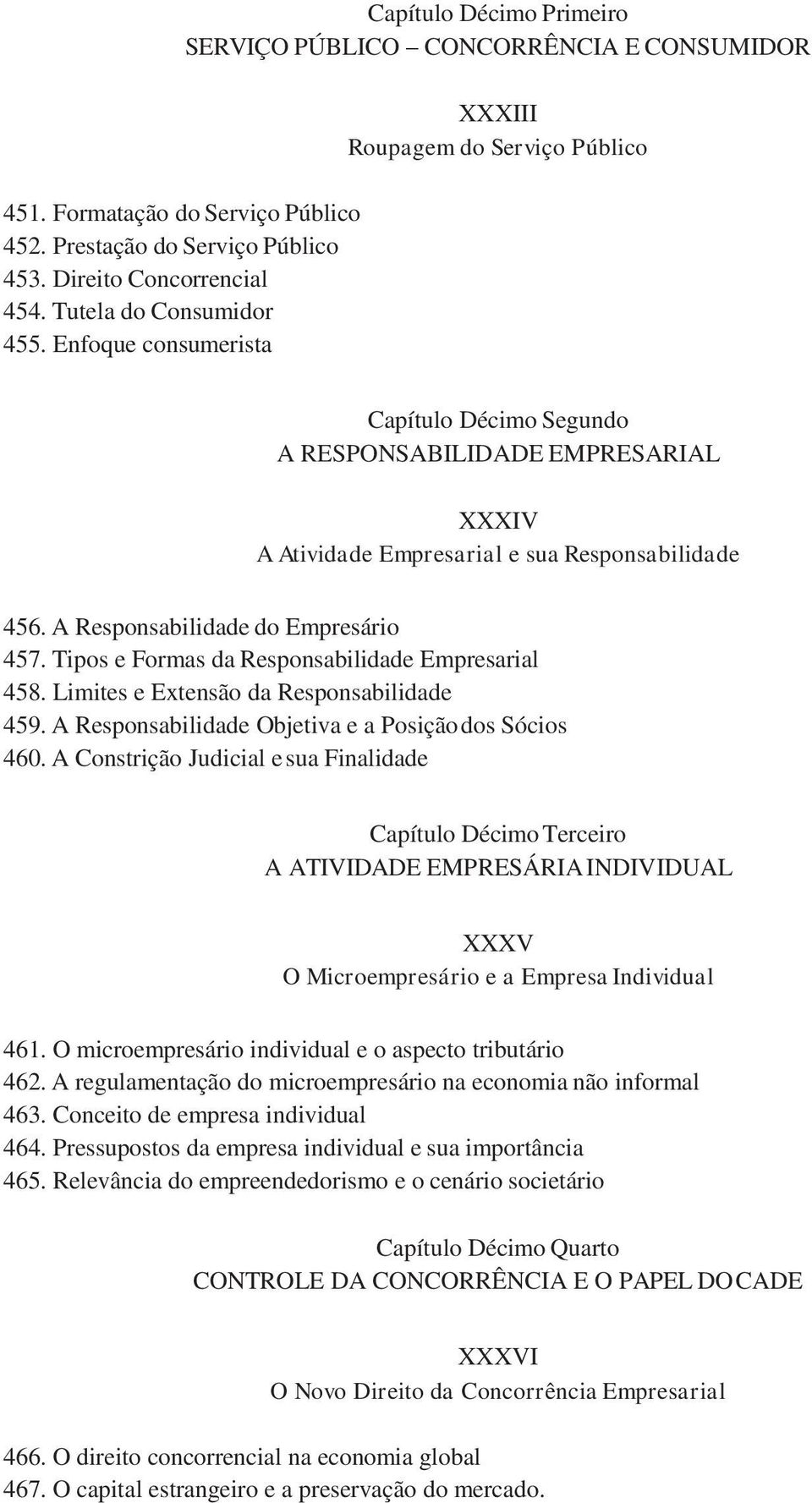 Empresarial e sua Responsabilidade 456. A Responsabilidade do Empresário 457. Tipos e Formas da Responsabilidade Empresarial 458. Limites e Extensão da Responsabilidade 459.