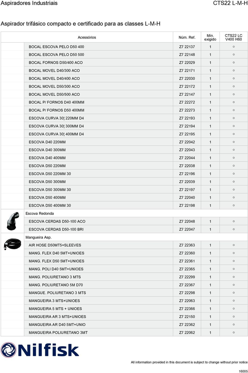 ESCOVA CURVA 30 400MM D4 Z7 22195 1 ESCOVA D40 220MM Z7 22042 1 ESCOVA D40 300MM Z7 22043 1 ESCOVA D40 400MM Z7 22044 1 ESCOVA D50 220MM Z7 22038 1 ESCOVA D50 220MM 30 Z7 22196 1 ESCOVA D50 300MM Z7