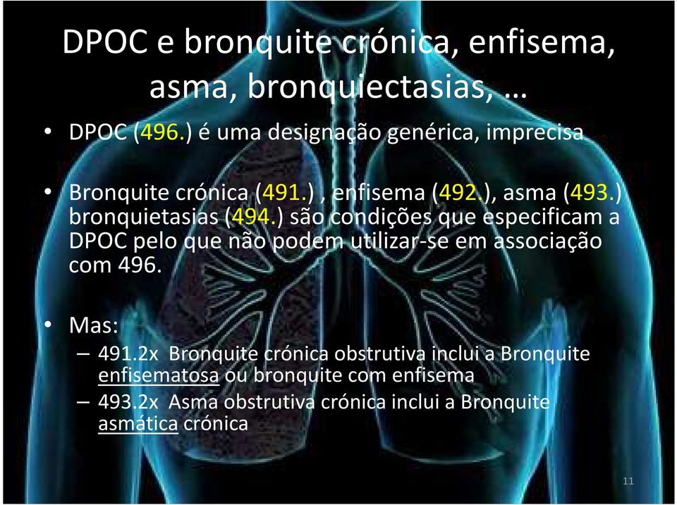 ) bronquietasias(494.